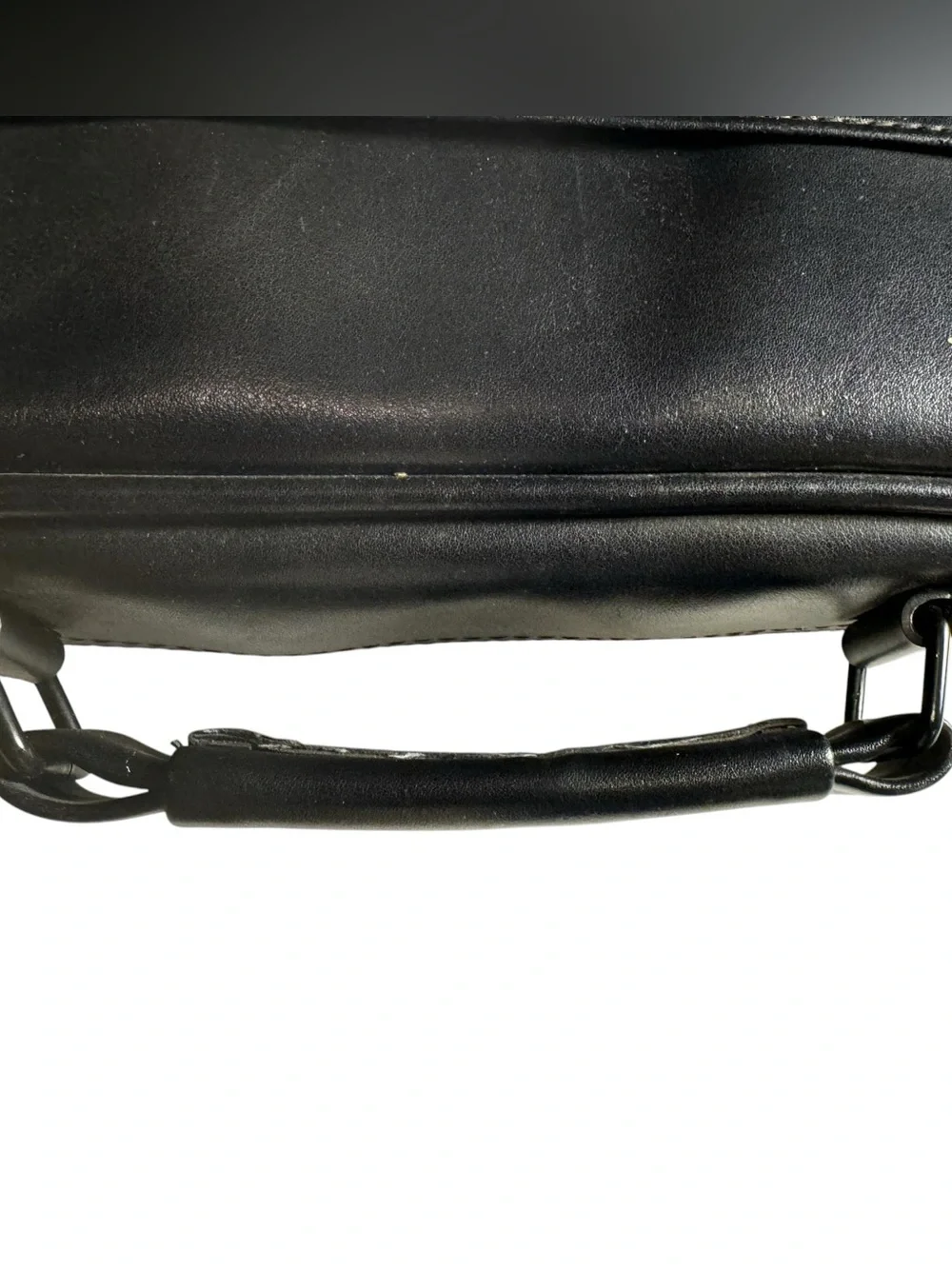 Vintage IBM Black Faux Leather Laptop bag Briefcase Geek Nerd Think Pad
